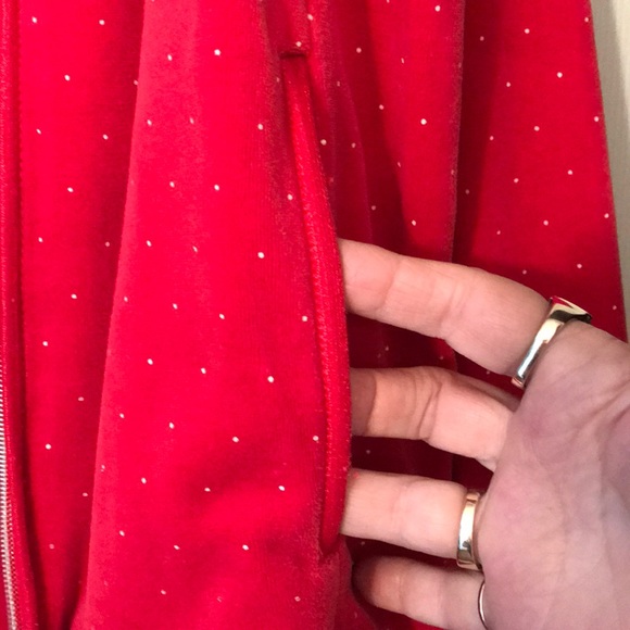 SOLD ERIKA Velour Red with white dots Lounge wear. - Picture 7 of 8